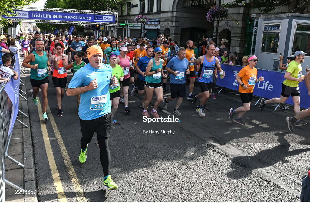 17 July 2022; Participants at the start of the Irish Life Dublin Race Series Fingal 10K in Swords, Dublin. Photo by Harry Murphy/Sportsfile