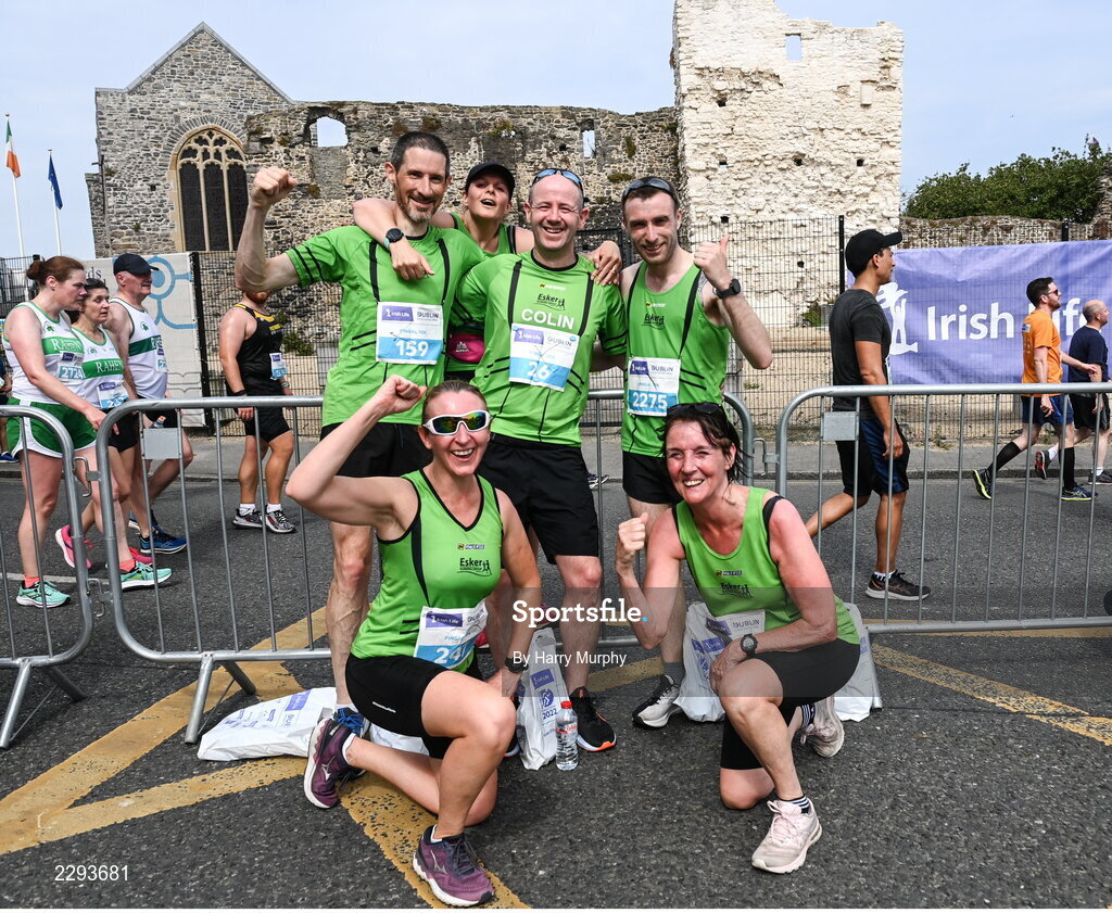 17 July 2022; Members of the Esker Running Group, Lucan, after the Irish Life Dublin Race Series Fingal 10K in Swords, Dublin. Photo by Harry Murphy/Sportsfile