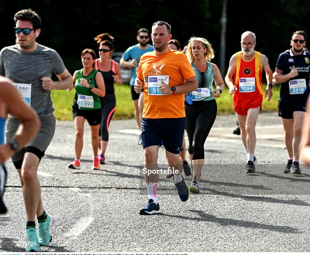 17 July 2022; Daniel Kelly during the Irish Life Dublin Race Series Fingal 10K in Swords, Dublin. Photo by Harry Murphy/Sportsfile