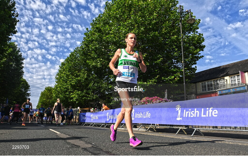 17 July 2022; Sarah Quigley warms up before the Irish Life Dublin Race Series Fingal 10K in Swords, Dublin. Photo by Harry Murphy/Sportsfile