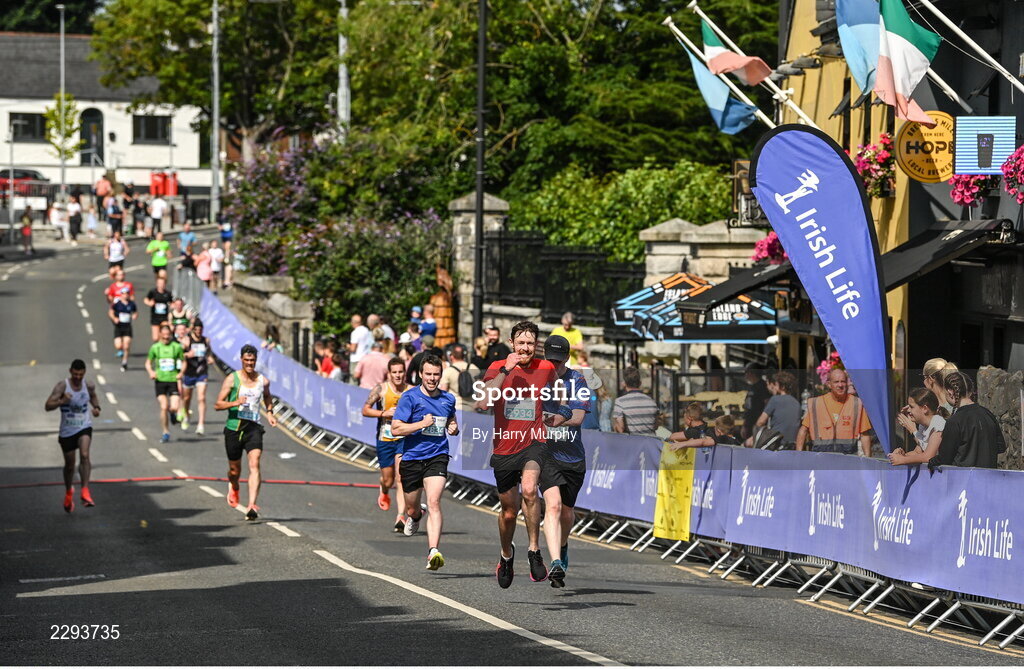 17 July 2022; Participants make their way to the finish during the Irish Life Dublin Race Series Fingal 10K in Swords, Dublin. Photo by Harry Murphy/Sportsfile