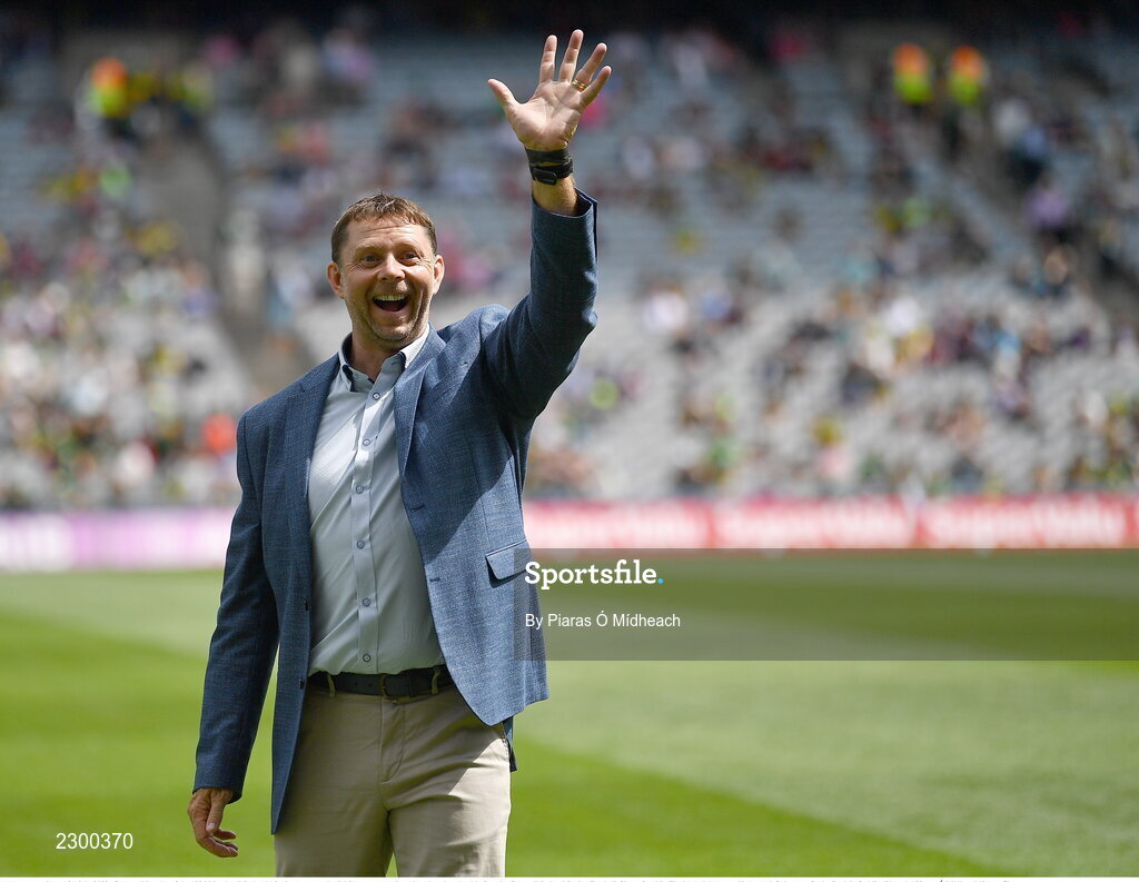 24 July 2022; Cormac Murphy of the 1996 Meath All-Ireland winning team as the Jubilee teams are introduced to the crowd before the GAA All-Ireland Senior Football Championship Final match between Kerry and Galway at Croke Park in Dublin. Photo by Piaras Ó Mídheach/Sportsfile