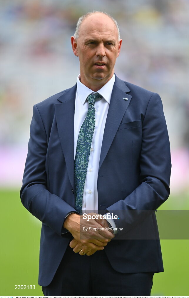 24 July 2022; Peter O'Leary of the 1997 Kerry All-Ireland winning team as the Jubilee teams are introduced to the crowd before the GAA All-Ireland Senior Football Championship Final match between Kerry and Galway at Croke Park in Dublin. Photo by Stephen McCarthy/Sportsfile