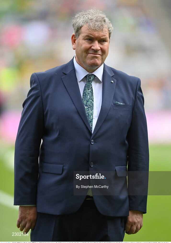 24 July 2022; Sean Burke of the 1997 Kerry All-Ireland winning team as the Jubilee teams are introduced to the crowd before the GAA All-Ireland Senior Football Championship Final match between Kerry and Galway at Croke Park in Dublin. Photo by Stephen McCarthy/Sportsfile