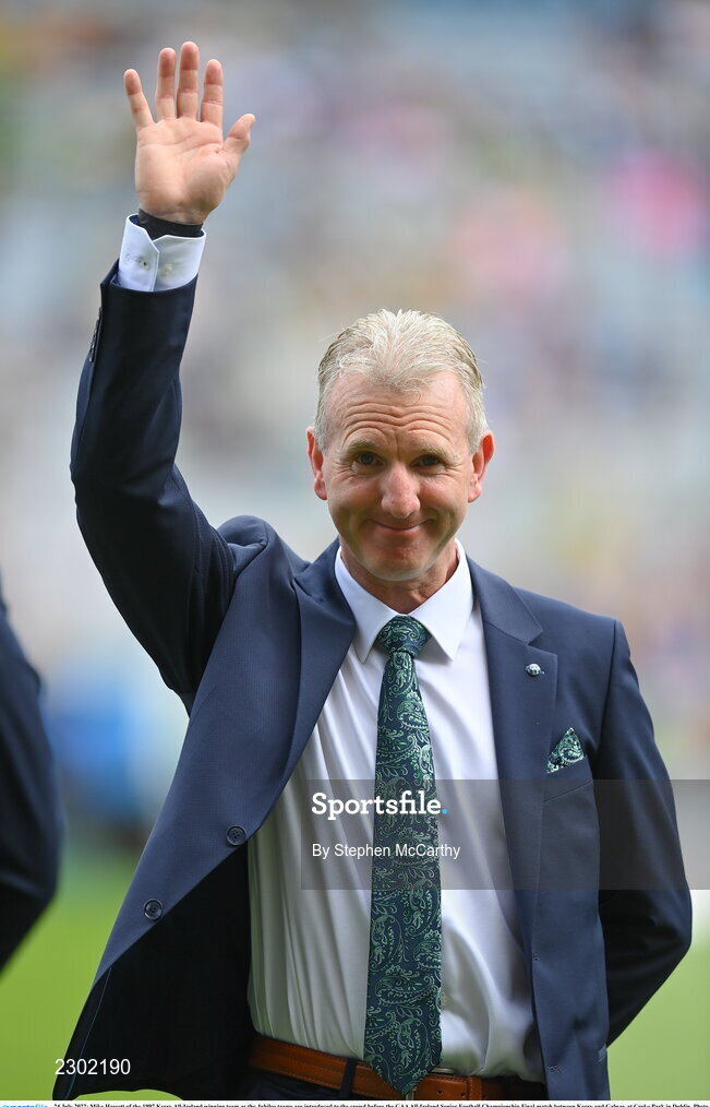24 July 2022; Mike Hassett of the 1997 Kerry All-Ireland winning team as the Jubilee teams are introduced to the crowd before the GAA All-Ireland Senior Football Championship Final match between Kerry and Galway at Croke Park in Dublin. Photo by Stephen McCarthy/Sportsfile