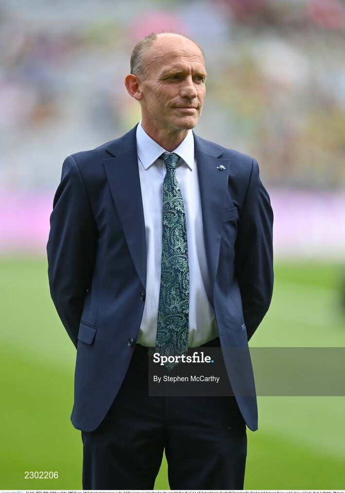 24 July 2022; Billy O'Shea of the 1997 Kerry All-Ireland winning team as the Jubilee teams are introduced to the crowd before the GAA All-Ireland Senior Football Championship Final match between Kerry and Galway at Croke Park in Dublin. Photo by Stephen McCarthy/Sportsfile