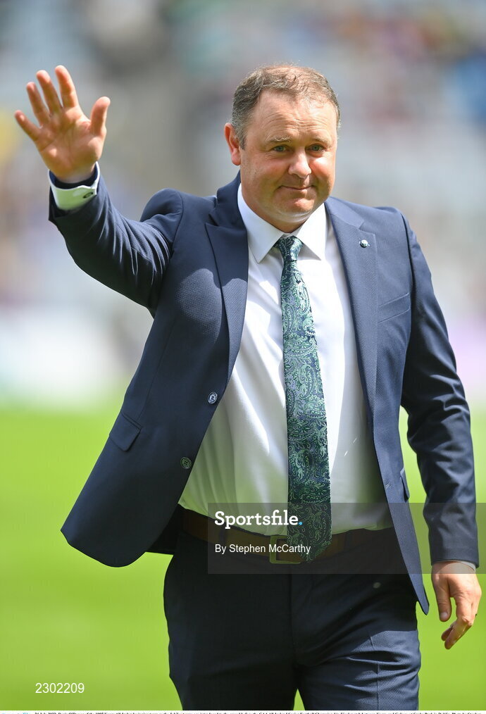 24 July 2022; Denis O'Dwyer of the 1997 Kerry All-Ireland winning team as the Jubilee teams are introduced to the crowd before the GAA All-Ireland Senior Football Championship Final match between Kerry and Galway at Croke Park in Dublin. Photo by Stephen McCarthy/Sportsfile