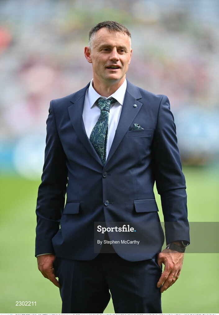 24 July 2022; William Kirby of the 1997 Kerry All-Ireland winning team as the Jubilee teams are introduced to the crowd before the GAA All-Ireland Senior Football Championship Final match between Kerry and Galway at Croke Park in Dublin. Photo by Stephen McCarthy/Sportsfile