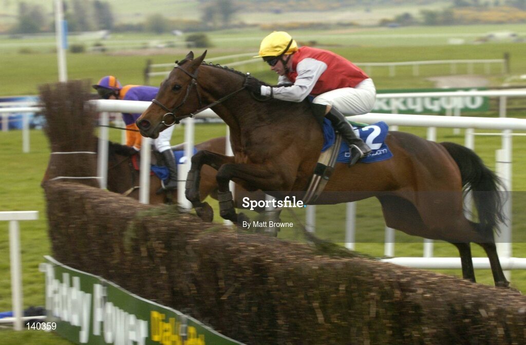 30 April 2004; Where Now, with Timmy Murphy up, jumps the last during the Sharp Minds Betfair Novice Handicap Chase, Punchestown Racecourse, Co. Kildare. Picture credit; Matt Browne / SPORTSFILE