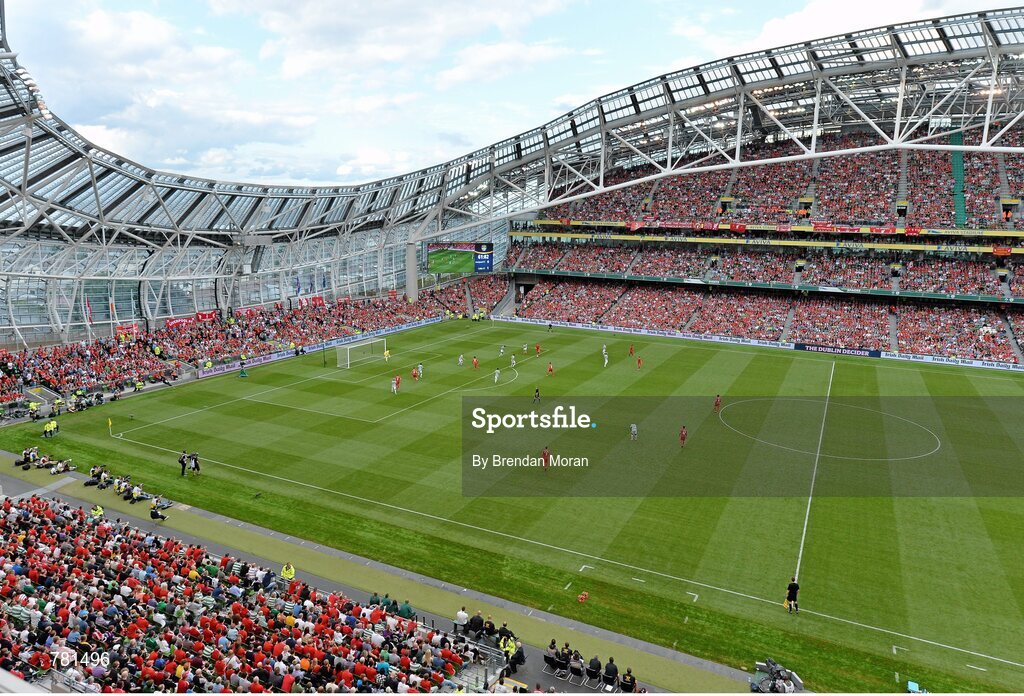 10 August 2013; A general view of the Aviva Stadium during the game. Dublin Decider, Liverpool XI v Glasgow Celtic XI, Aviva Stadium, Lansdowne Road, Dublin. Picture credit: Brendan Moran / SPORTSFILE