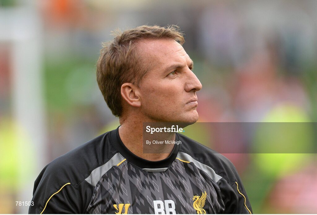 10 August 2013; Liverpool XI manager Brendan Rodgers during the game. Dublin Decider, Liverpool XI v Glasgow Celtic XI, Aviva Stadium, Lansdowne Road, Dublin. Picture credit: Oliver McVeigh / SPORTSFILE