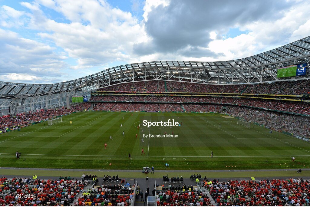 10 August 2013; A general view of Aviva Stadium during the game. Dublin Decider, Liverpool XI v Glasgow Celtic XI, Aviva Stadium, Lansdowne Road, Dublin. Picture credit: Brendan Moran / SPORTSFILE