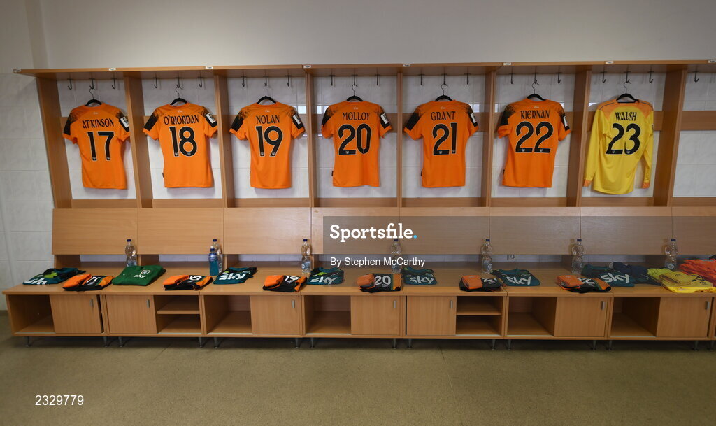 6 September 2022; A general view of the Republic of Ireland dressing room before the FIFA Women's World Cup 2023 Qualifier match between Slovakia and Republic of Ireland at National Training Centre in Senec, Slovakia. Photo by Stephen McCarthy/Sportsfile