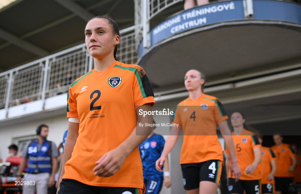 6 September 2022; Jessica Ziu of Republic of Ireland before the FIFA Women's World Cup 2023 Qualifier match between Slovakia and Republic of Ireland at National Training Centre in Senec, Slovakia. Photo by Stephen McCarthy/Sportsfile