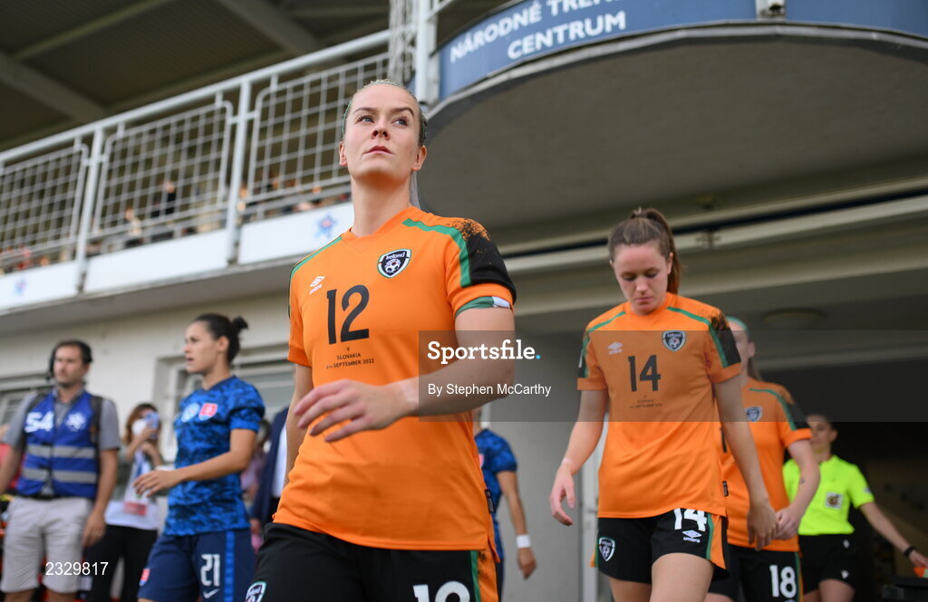 6 September 2022; Lily Agg of Republic of Ireland before the FIFA Women's World Cup 2023 Qualifier match between Slovakia and Republic of Ireland at National Training Centre in Senec, Slovakia. Photo by Stephen McCarthy/Sportsfile