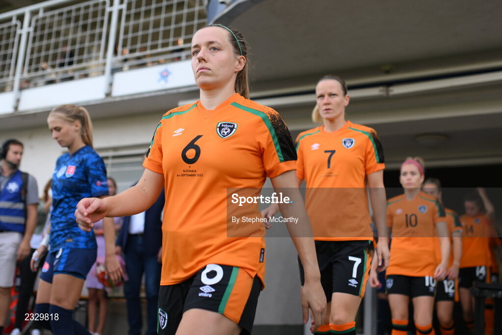 6 September 2022; Harriet Scott of Republic of Ireland before the FIFA Women's World Cup 2023 Qualifier match between Slovakia and Republic of Ireland at National Training Centre in Senec, Slovakia. Photo by Stephen McCarthy/Sportsfile
