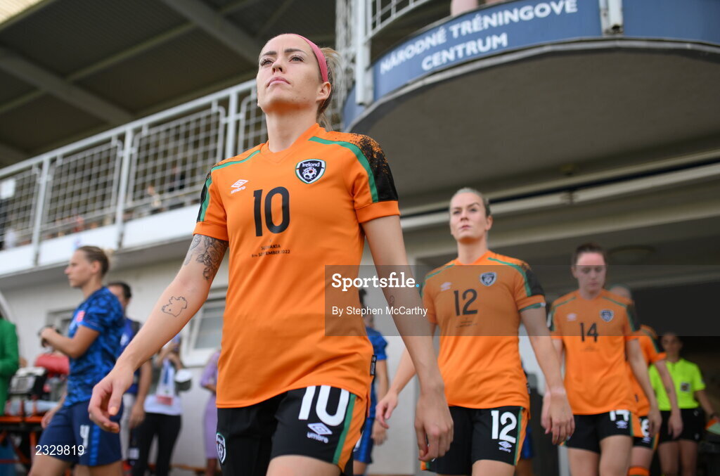 6 September 2022; Denise O'Sullivan of Republic of Ireland before the FIFA Women's World Cup 2023 Qualifier match between Slovakia and Republic of Ireland at National Training Centre in Senec, Slovakia. Photo by Stephen McCarthy/Sportsfile