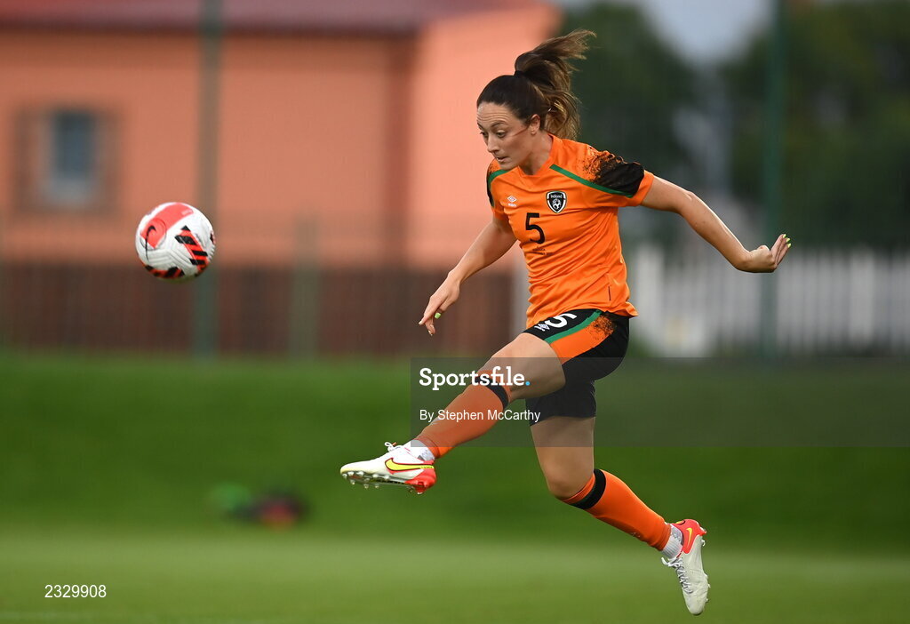6 September 2022; Megan Campbell of Republic of Ireland during the FIFA Women's World Cup 2023 Qualifier match between Slovakia and Republic of Ireland at National Training Centre in Senec, Slovakia. Photo by Stephen McCarthy/Sportsfile
