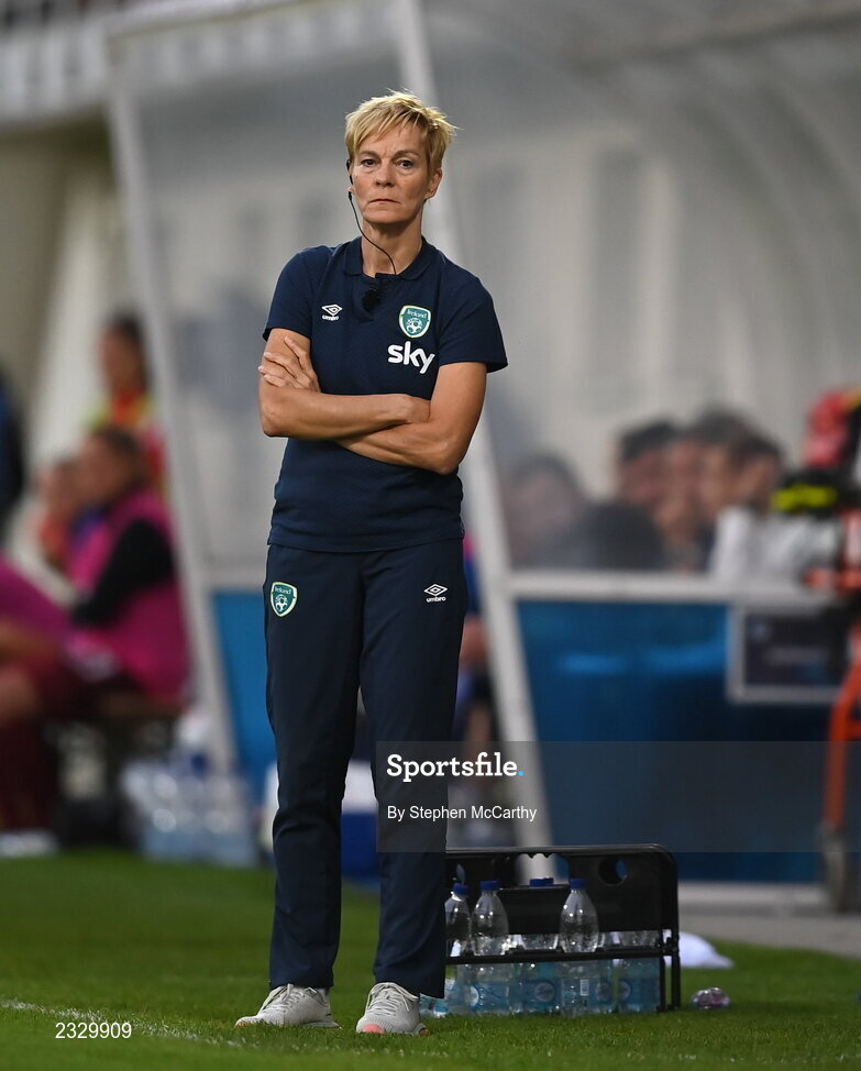 6 September 2022; Republic of Ireland manager Vera Pauw during the FIFA Women's World Cup 2023 Qualifier match between Slovakia and Republic of Ireland at National Training Centre in Senec, Slovakia. Photo by Stephen McCarthy/Sportsfile