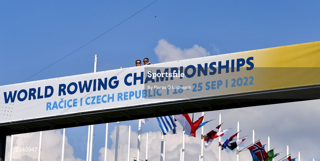 25 September 2022; Spectators during day 8 of the World Rowing Championships 2022 at Racice in Czech Republic. Photo by Piaras Ó Mídheach/Sportsfile