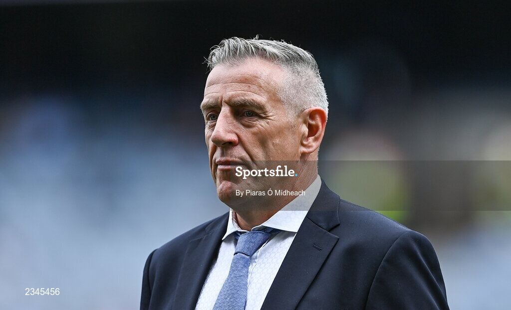 24 July 2022; Jack Sheedy of the 1995 Dublin All-Ireland winning team as the Jubilee teams are introduced to the crowd before the GAA All-Ireland Senior Football Championship Final match between Kerry and Galway at Croke Park in Dublin. Photo by Piaras Ó Mídheach/Sportsfile