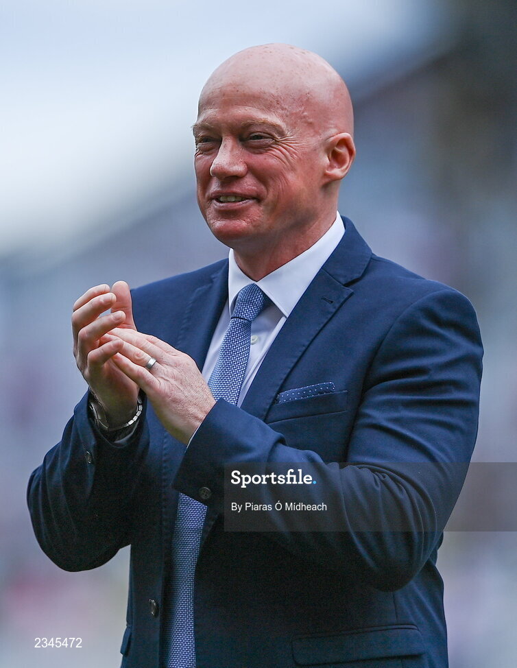24 July 2022; Paul Clifford of the 1995 Dublin All-Ireland winning team as the Jubilee teams are introduced to the crowd before the GAA All-Ireland Senior Football Championship Final match between Kerry and Galway at Croke Park in Dublin. Photo by Piaras Ó Mídheach/Sportsfile