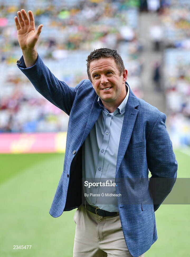 24 July 2022; Mark O'Reilly of the 1996 Meath All-Ireland winning team as the Jubilee teams are introduced to the crowd before the GAA All-Ireland Senior Football Championship Final match between Kerry and Galway at Croke Park in Dublin. Photo by Piaras Ó Mídheach/Sportsfile
