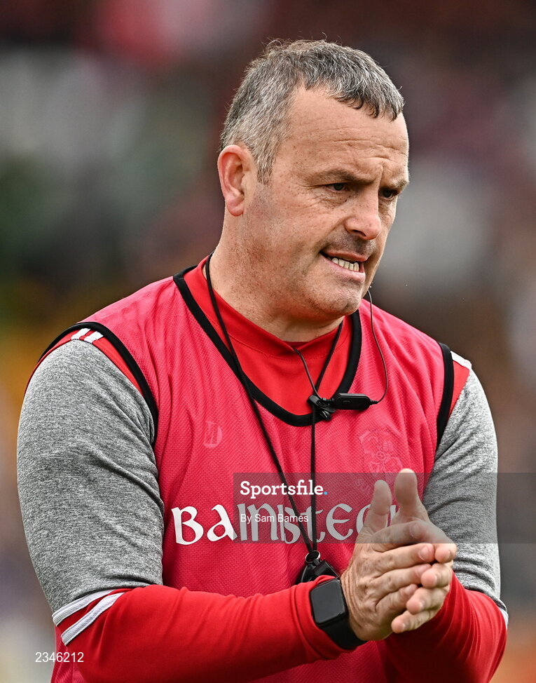2 October 2022; Shinrone manager Trevor Fletcher before the Offaly County Senior Hurling Championship Final match between Kilcormac-Killoughey and Shinrone at O'Connor Park in Tullamore, Offaly. Photo by Sam Barnes/Sportsfile