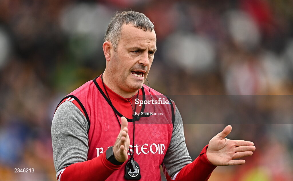 2 October 2022; Shinrone manager Trevor Fletcher before the Offaly County Senior Hurling Championship Final match between Kilcormac-Killoughey and Shinrone at O'Connor Park in Tullamore, Offaly. Photo by Sam Barnes/Sportsfile