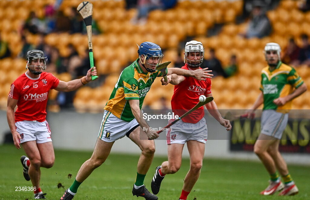 2 October 2022; James Gorman of Kilcormac - Killoughey in action against Michael Cleary of Shinrone during the Offaly County Senior Hurling Championship Final match between Kilcormac-Killoughey and Shinrone at O'Connor Park in Tullamore, Offaly. Photo by Sam Barnes/Sportsfile