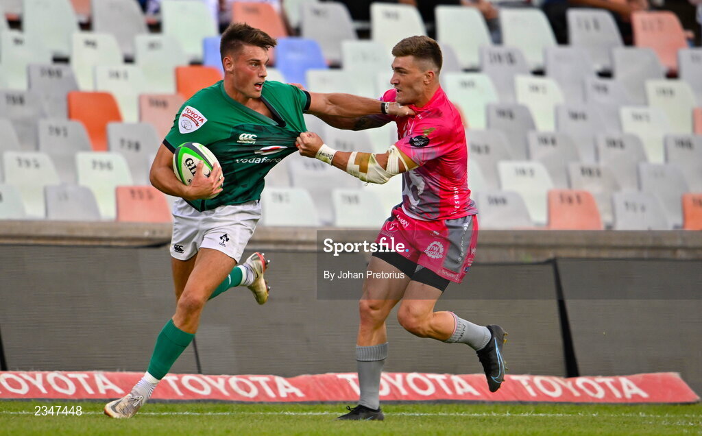 5 October 2022; Ethan McIlroy of Emerging Ireland in action during the Toyota Challenge match between Airlink Pumas and Emerging Ireland at Toyota Stadium in Bloemfontein, South Africa. Photo by Johan Pretorius/Sportsfile