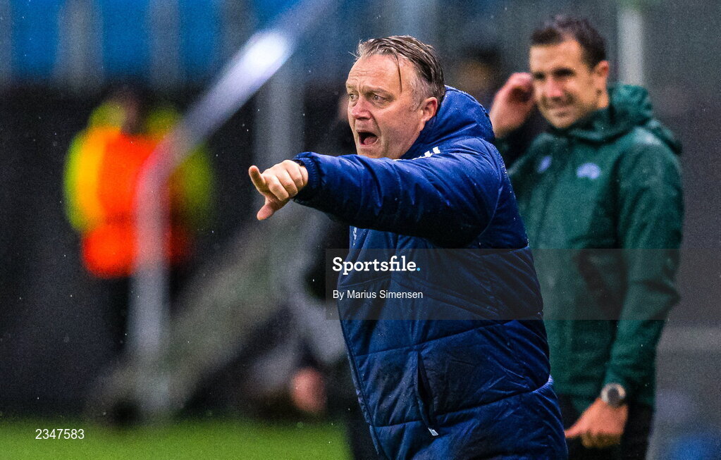 6 October 2022; Molde manager Erling Moe during the UEFA Europa Conference League group F match between Molde and Shamrock Rovers at Aker Stadion in Molde, Norway. Photo by Marius Simensen/Sportsfile