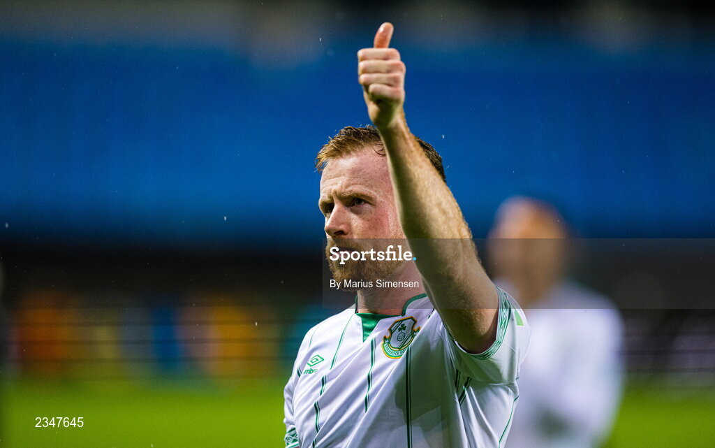 6 October 2022; Sean Hoare of Shamrock Rovers after the UEFA Europa Conference League group F match between Molde and Shamrock Rovers at Aker Stadion in Molde, Norway. Photo by Marius Simensen/Sportsfile