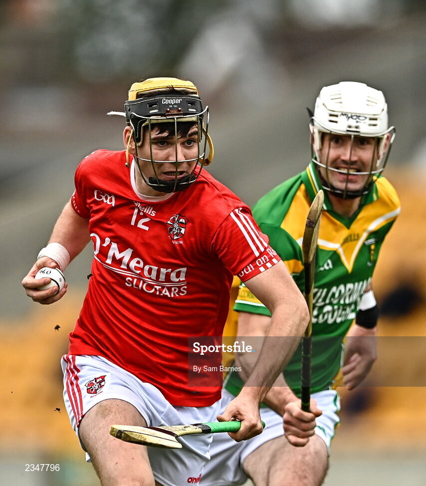 2 October 2022; Adrian Cleary of Shinrone in action against Jordan Quinn of Kilcormac - Killoughey during the Offaly County Senior Hurling Championship Final match between Kilcormac-Killoughey and Shinrone at O'Connor Park in Tullamore, Offaly. Photo by Sam Barnes/Sportsfile