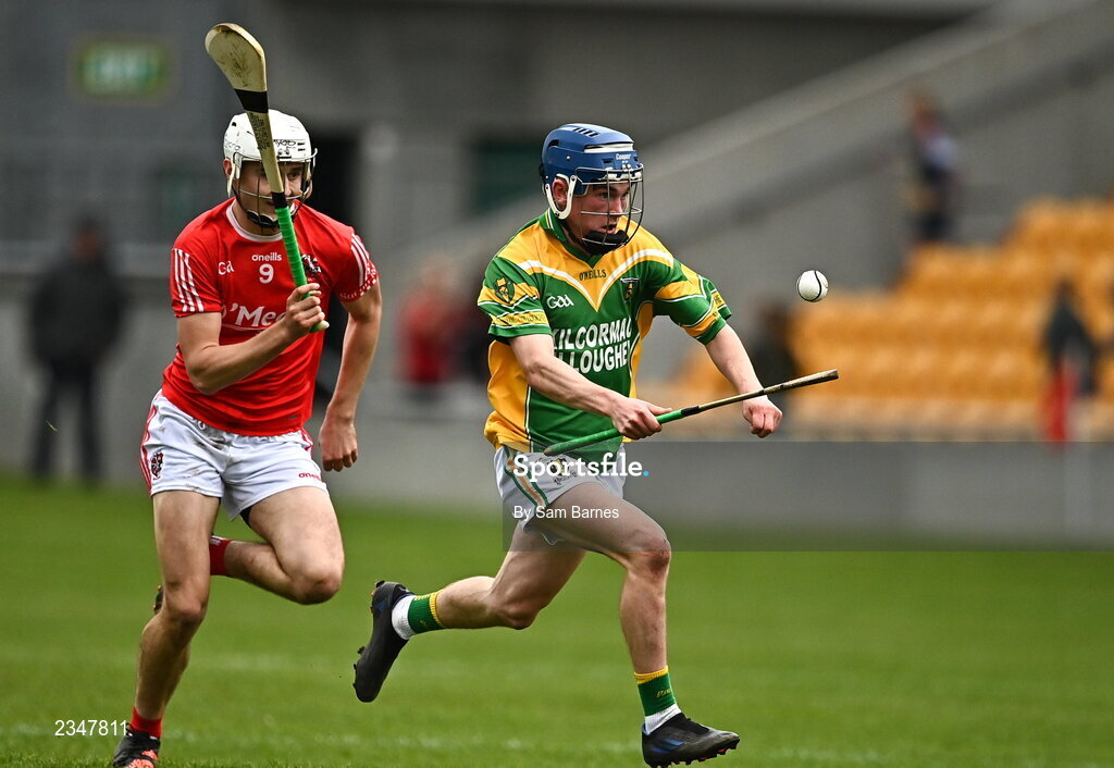 2 October 2022; Colin Spain of Kilcormac - Killoughey in action against Luke Watkins of Shinrone during the Offaly County Senior Hurling Championship Final match between Kilcormac-Killoughey and Shinrone at O'Connor Park in Tullamore, Offaly. Photo by Sam Barnes/Sportsfile