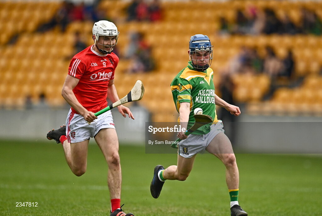 2 October 2022; Colin Spain of Kilcormac - Killoughey in action against Luke Watkins of Shinrone during the Offaly County Senior Hurling Championship Final match between Kilcormac-Killoughey and Shinrone at O'Connor Park in Tullamore, Offaly. Photo by Sam Barnes/Sportsfile