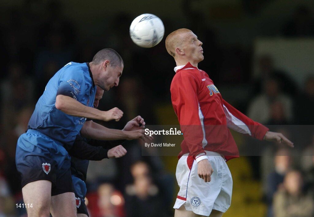 28 May 2004; Glen Fitzpatick, Shelbourne, in action against Colin Hawkins, Bohemians. eircom league, Premier Division, Shelbourne v Bohemians, Tolka Park, Dublin. Picture credit; David Maher / SPORTSFILE