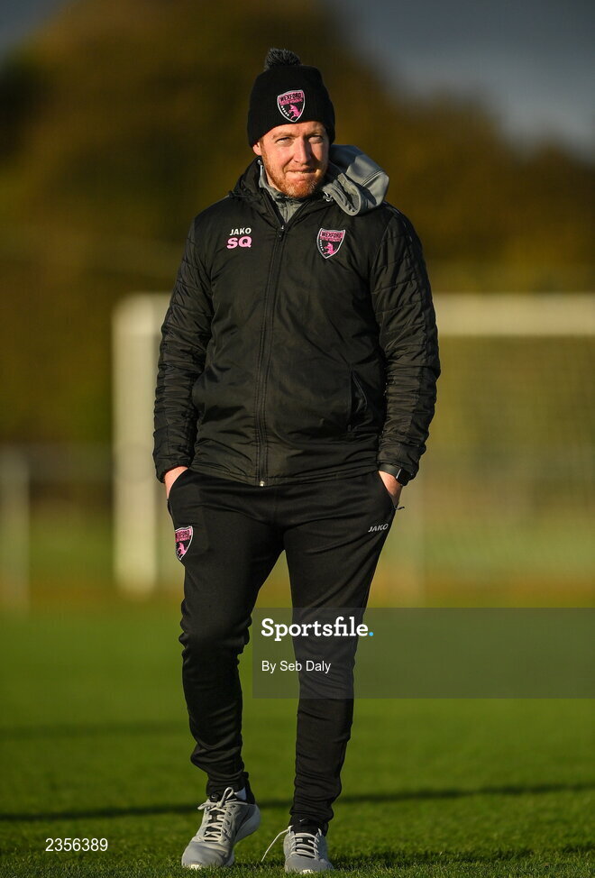 22 October 2022; Wexford Youths manager Stephen Quinn before the SSE Airtricity Women's National League match between Peamount United and Wexford Youths at PRL Park in Greenogue, Dublin. Photo by Seb Daly/Sportsfile