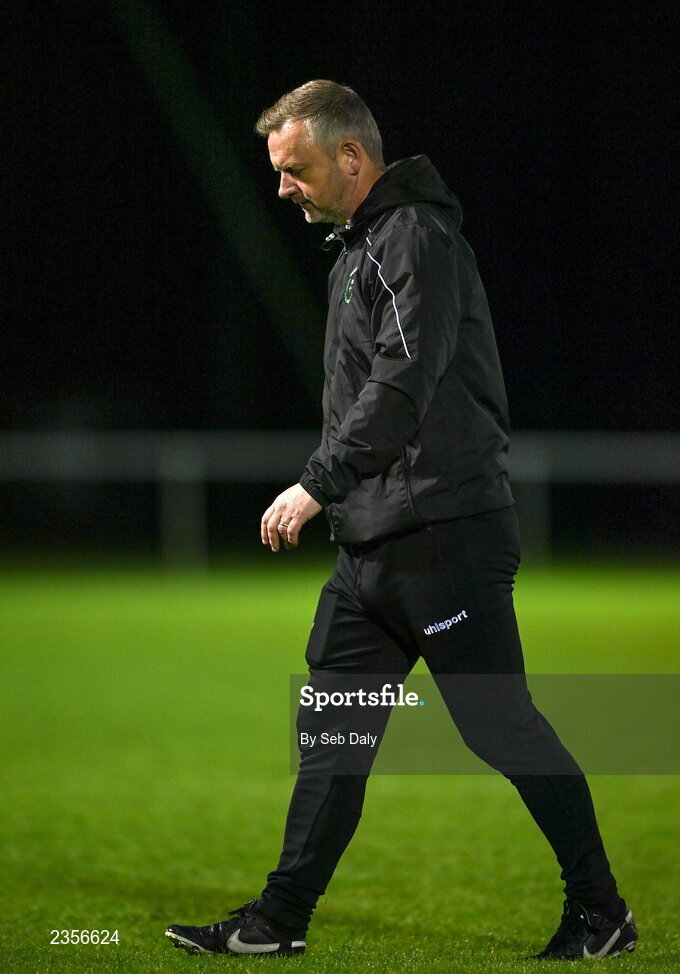 22 October 2022; Peamount United manager James O'Callaghan after his side's drawn SSE Airtricity Women's National League match between Peamount United and Wexford Youths at PRL Park in Greenogue, Dublin. Photo by Seb Daly/Sportsfile