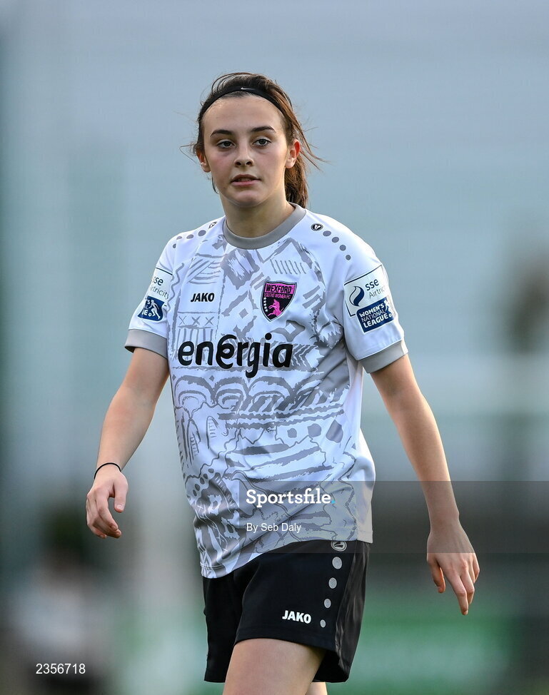 22 October 2022; Jess Lawler of Wexford Youths during the SSE Airtricity Women's National League match between Peamount United and Wexford Youths at PRL Park in Greenogue, Dublin. Photo by Seb Daly/Sportsfile
