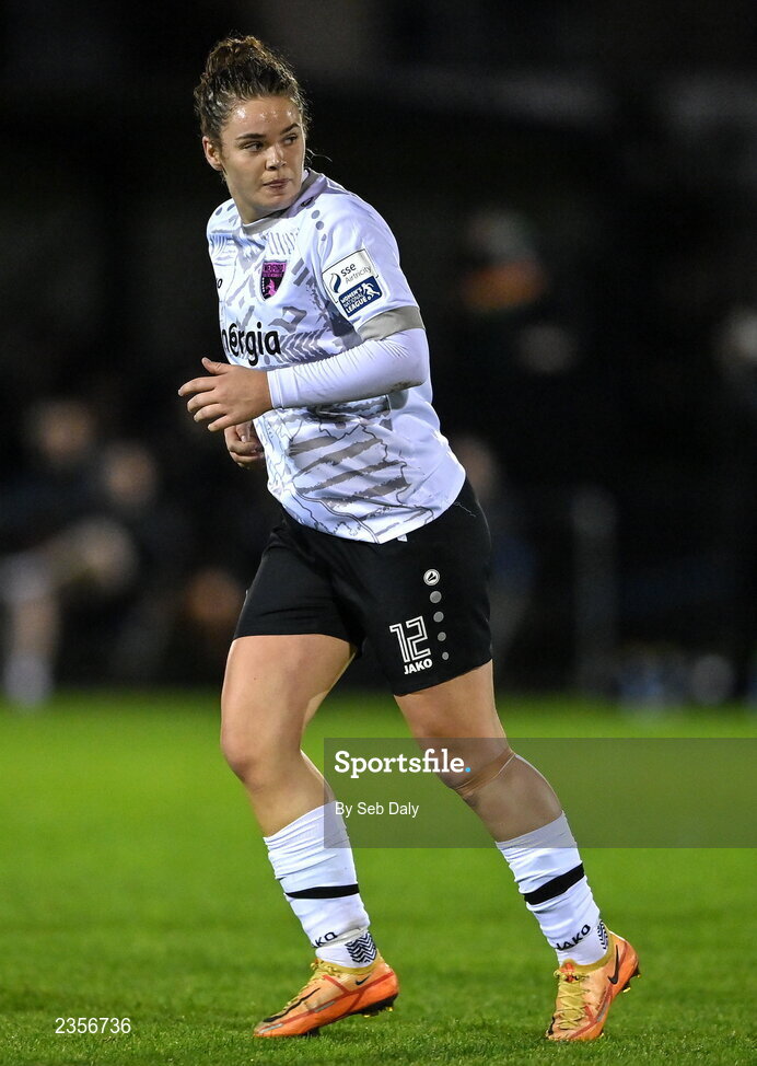 22 October 2022; Ciara Rossiter of Wexford Youths during the SSE Airtricity Women's National League match between Peamount United and Wexford Youths at PRL Park in Greenogue, Dublin. Photo by Seb Daly/Sportsfile