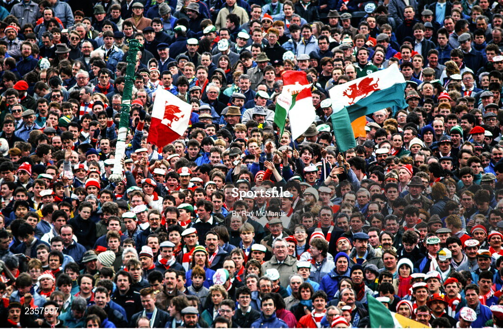 5 March 1983; A general view of supporters during the Five Nations Rugby Championship match between Wales and Ireland at the Cardiff Arms Park in Cardiff, Wales. Photo by Ray McManus/Sportsfile