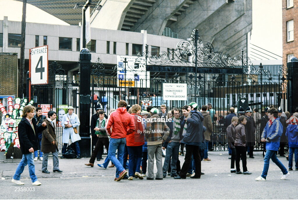 5 March 1983; A general view of supporters ahead of the Five Nations Rugby Championship match between Wales and Ireland at the Cardiff Arms Park in Cardiff, Wales. Photo by Ray McManus/Sportsfile