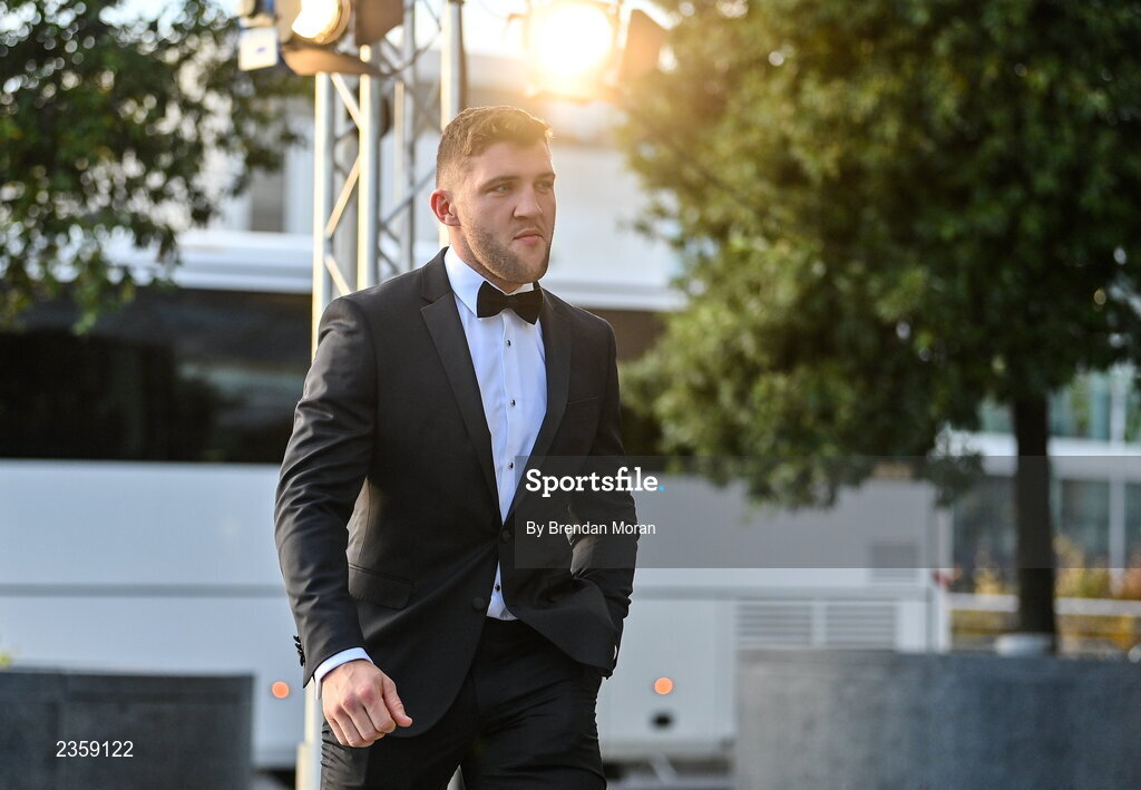 28 October 2022; Damien Comer of Galway on arrival at the PwC All-Stars Awards 2022 at the Convention Centre in Dublin. Photo by Brendan Moran/Sportsfile