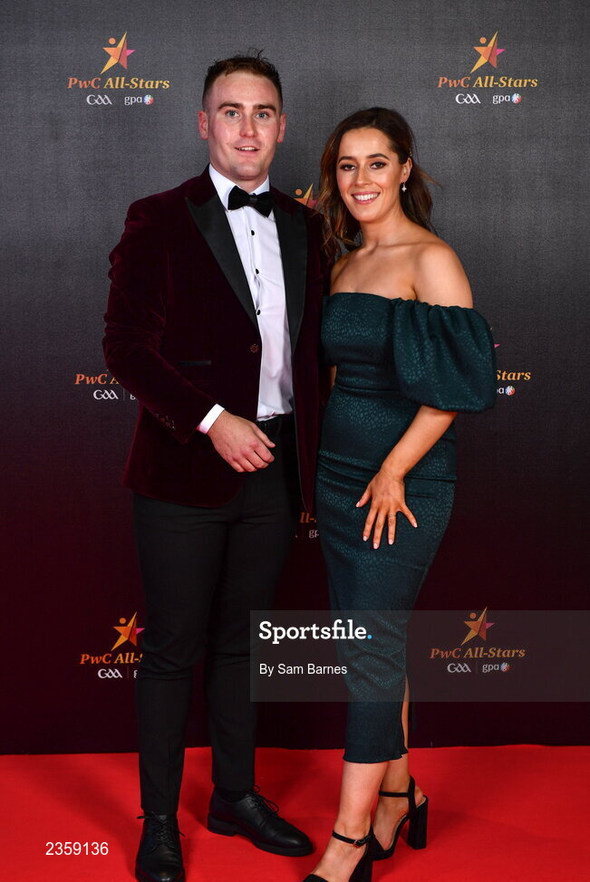 28 October 2022; Killian Doyle of Westmeath and Aoife Flynn on arrival at the PwC All-Stars Awards 2022 at the Convention Centre in Dublin. Photo by Sam Barnes/Sportsfile