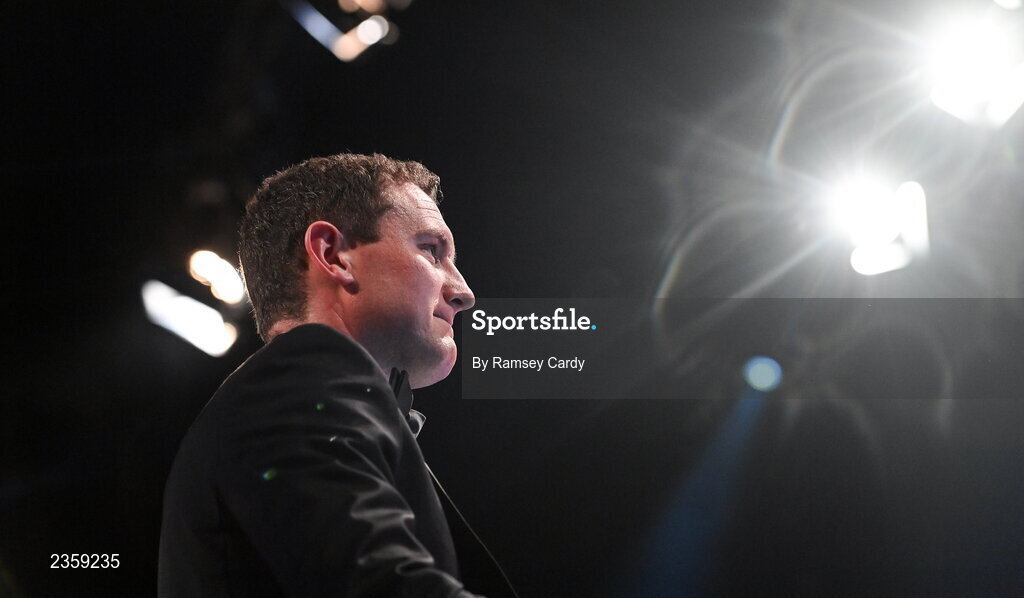 28 October 2022; Tadhg Morley of Kerry during the PwC All-Stars Awards 2022 show at the Convention Centre in Dublin. Photo by Ramsey Cardy/Sportsfile