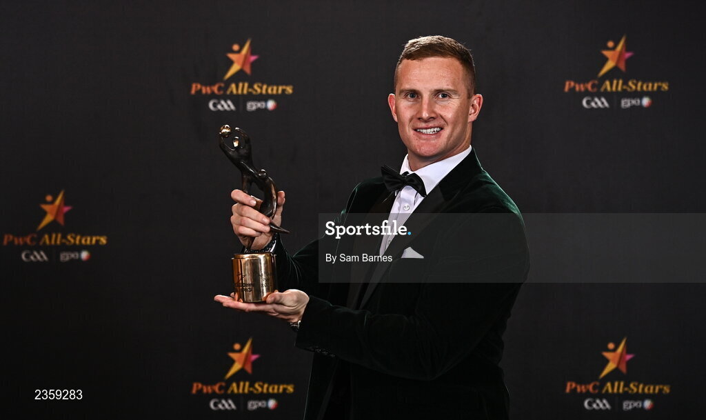 28 October 2022; Dublin footballer Ciarán Kilkenny with his PwC All-Star award at the PwC All-Stars Awards 2022 at the Convention Centre in Dublin. Photo by Sam Barnes/Sportsfile