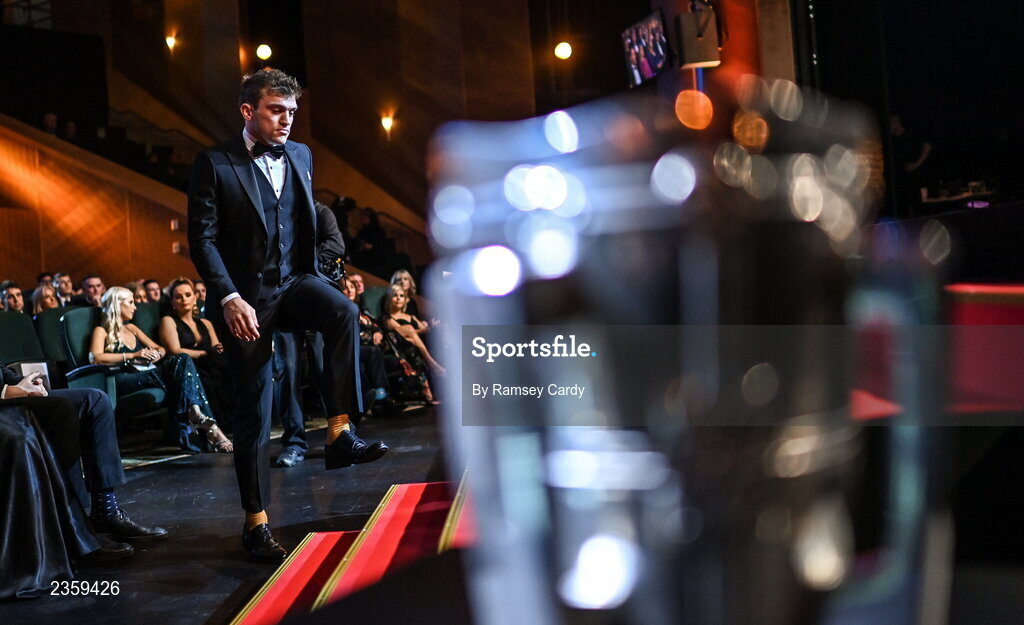 28 October 2022; Shane O’Donnell of Clare during the PwC All-Stars Awards 2022 show at the Convention Centre in Dublin. Photo by Ramsey Cardy/Sportsfile