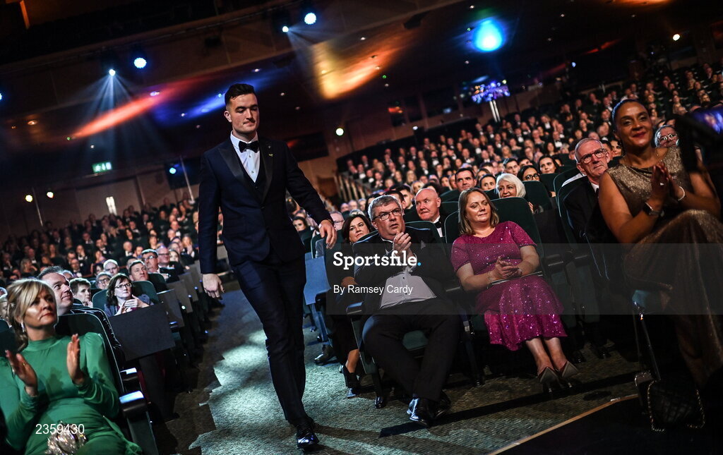 28 October 2022; Kyle Hayes of Limerick during the PwC All-Stars Awards 2022 show at the Convention Centre in Dublin. Photo by Ramsey Cardy/Sportsfile