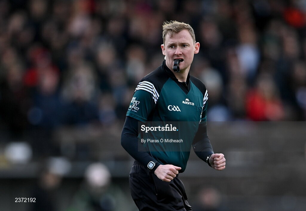 6 November 2022; Referee Niall Malone during the AIB Munster GAA Hurling Senior Club Championship quarter-final match between Ballygunner and Kilruane MacDonagh's at Walsh Park in Waterford. Photo by Piaras Ó Mídheach/Sportsfile